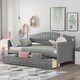 preview thumbnail 30 of 84, Arched Backrest Daybed Wood Slat Support Sofa Bed with 2 Drawers or Trundle Bed, Classic Twin Daybed Frame