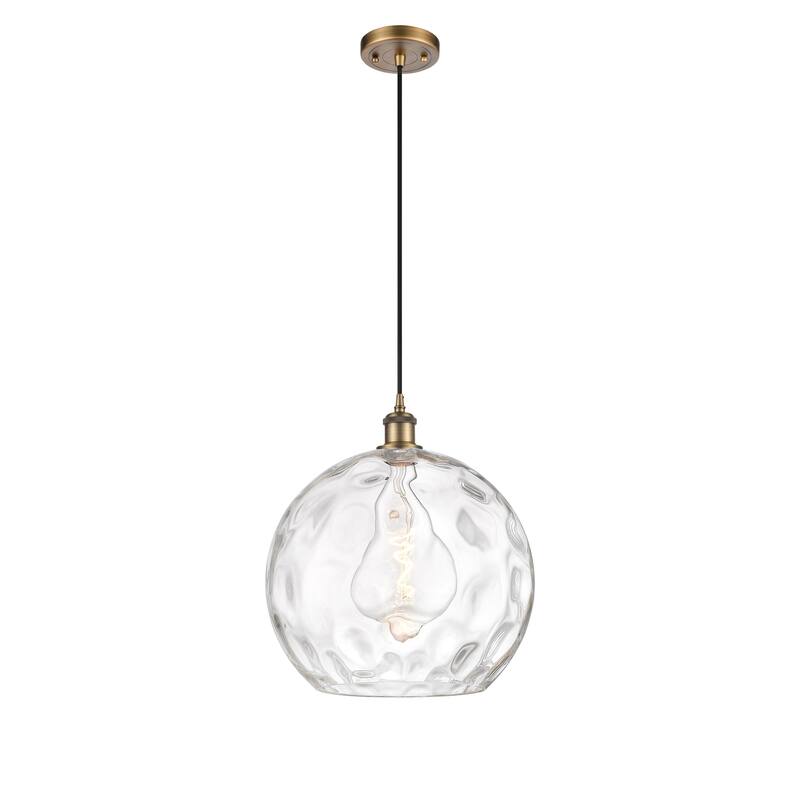 Innovations Lighting Ballston Athens Water Glass 1 Light 14" Cord Hung Pendant - Brushed Brass