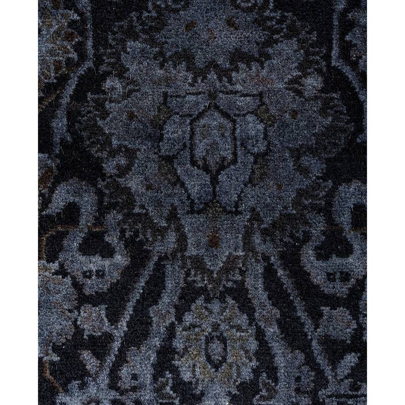Overdyed One-of-a-Kind Hand-Knotted Area Rug - Gray - 2' 7" x 18' 2"
