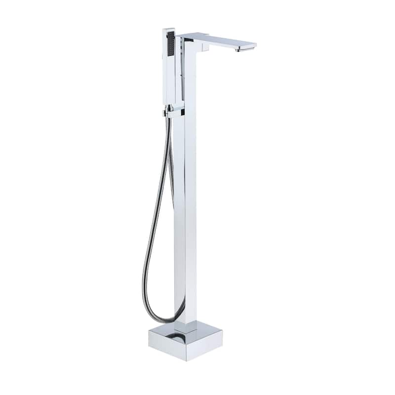 Freestanding Bathtub Faucet With Hand Shower Tub Faucets Floor Mount Tub Filler - Chrome