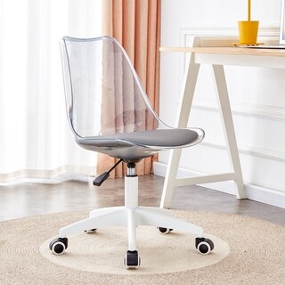 Transparent Computer Chair Grey Office Desk Chair Transparent Back Chair Swivel Computer Chair ...