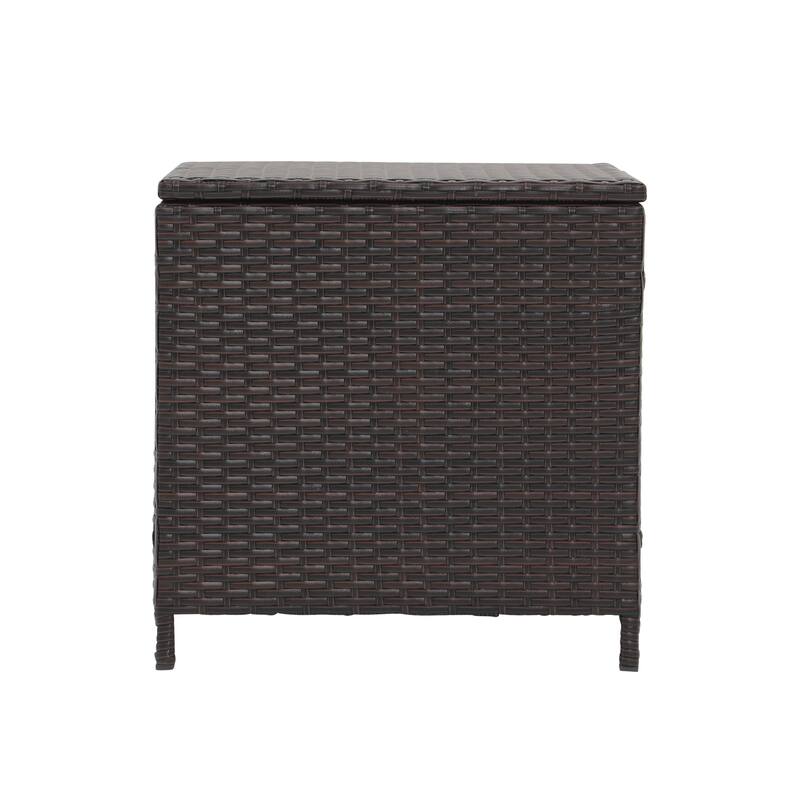 Square Wicker Outdoor Coffee Table with Hidden Storage