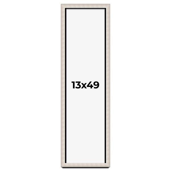 13x49 Shadow Box Frame Silver Real Wood Contemporary Shadowbox Display ...