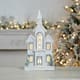 LED Flocked Wooden Church 22"H - N/A
