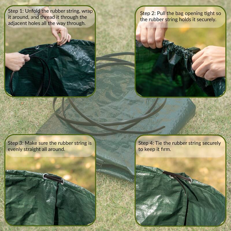 Gardenised 72-gallon Heavy-Duty Self-Standing Collapsible Leaf Bag with Handle and Sturdy Scoop for Leaves
