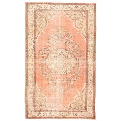ECARPETGALLERY Hand-knotted Melis Vintage Red Wool Rug - 6'1 x 9'11