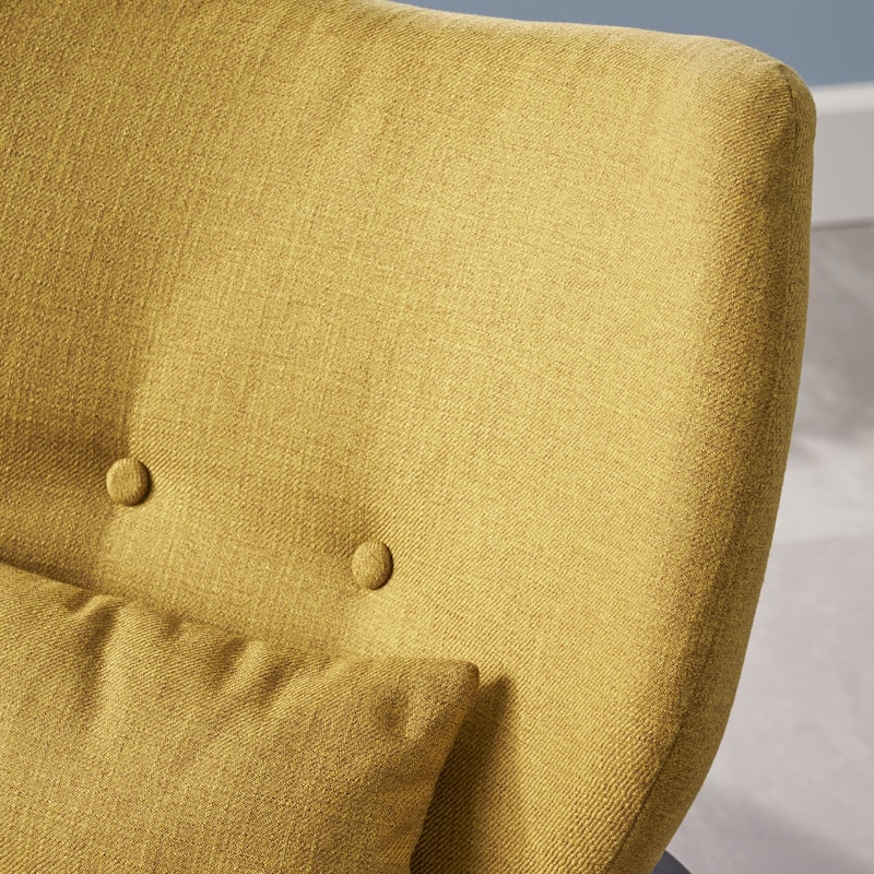 Club Chair, Upholstered Armchair,Accent Chair with Wood Legs - Mustard
