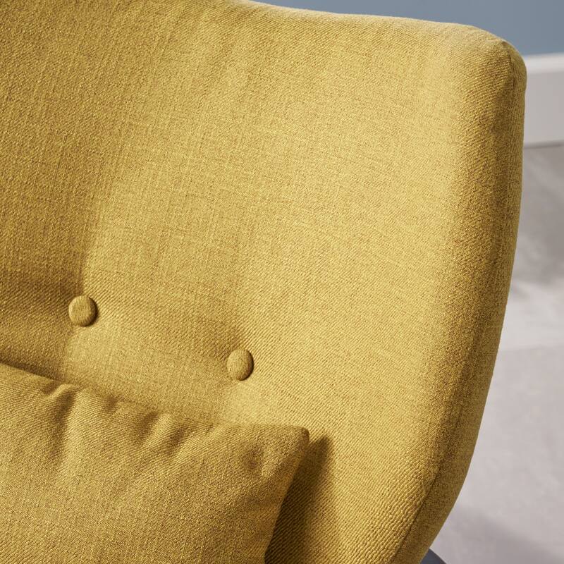Modern 26.25" Upholstered Button Tufted Club Chair with Wood Legs for Living Room