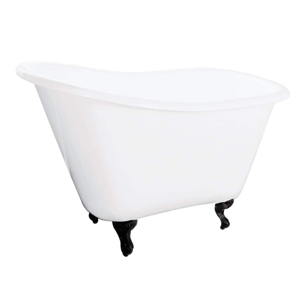 Kingston Brass Aqua Eden 51" Clawfoot Cast Iron Soaking Tub with