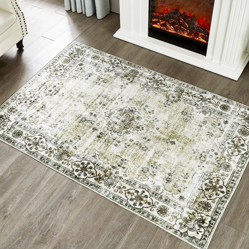 Vintage Non-Slip Machine Washable Area Rug