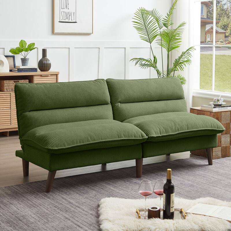 Cordury Armless Futon Sofa Bed