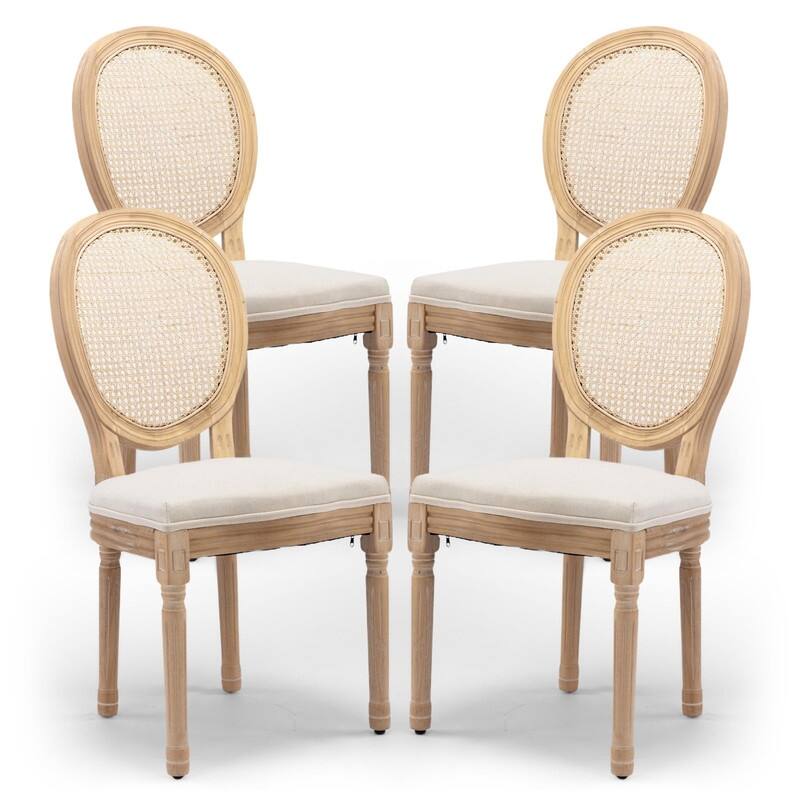Upholstered French Style Nailhead Dining Chairs(Set of 4)