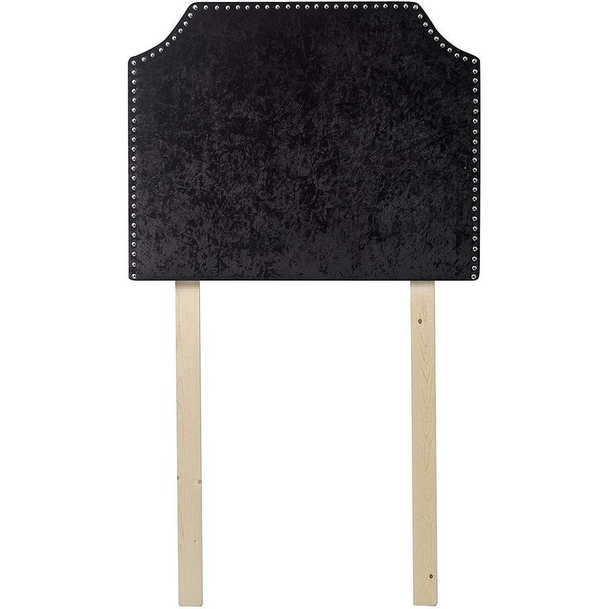 Bevel Tacked Plush College Headboard with Legs - Velvet Crush