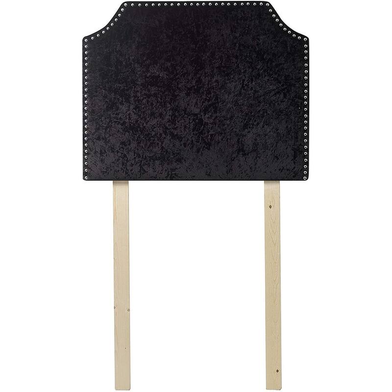 Bevel Tacked Plush College Headboard with Legs - Velvet Crush