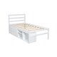 preview thumbnail 5 of 9, Concise Wood Platform Bed with Removable Storage Shelves, White Twin