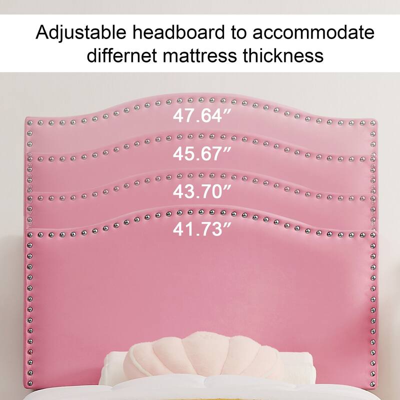 VCCELO 2-Pack Twin Size Bed Frame with Adjustable Headboard Noise-Free Twin Size Bed Set of 2 for Kids Room Dorm Apartments