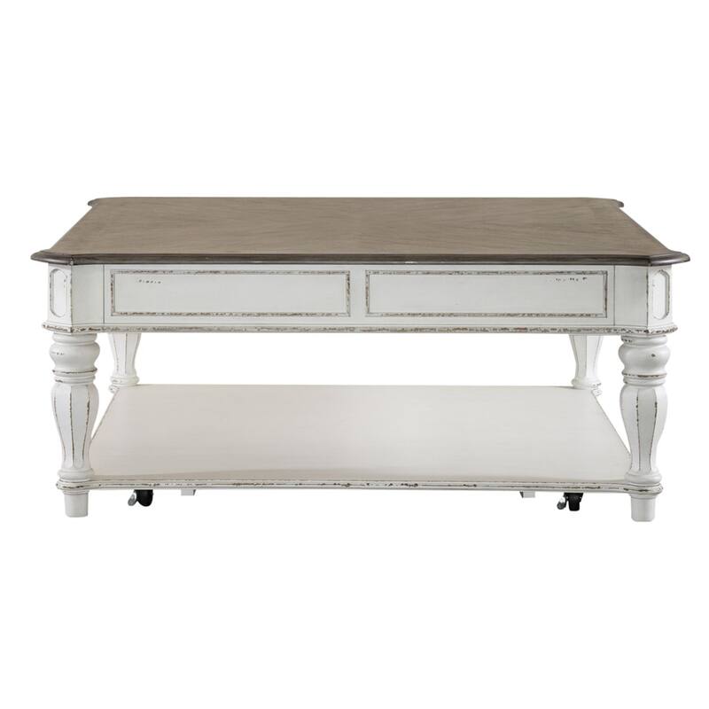Magnolia Manor Antique White Weathered Bark 3-piece Cocktail Table Set