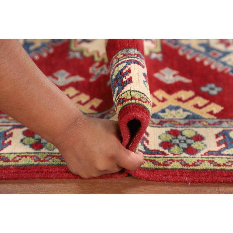 Traditional Red Kazak Oriental Accent Rug Handmade Wool Carpet - 2'8" x 4'1"