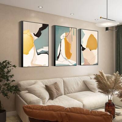 Abstract Natural Geometric Color Block Picture Prints