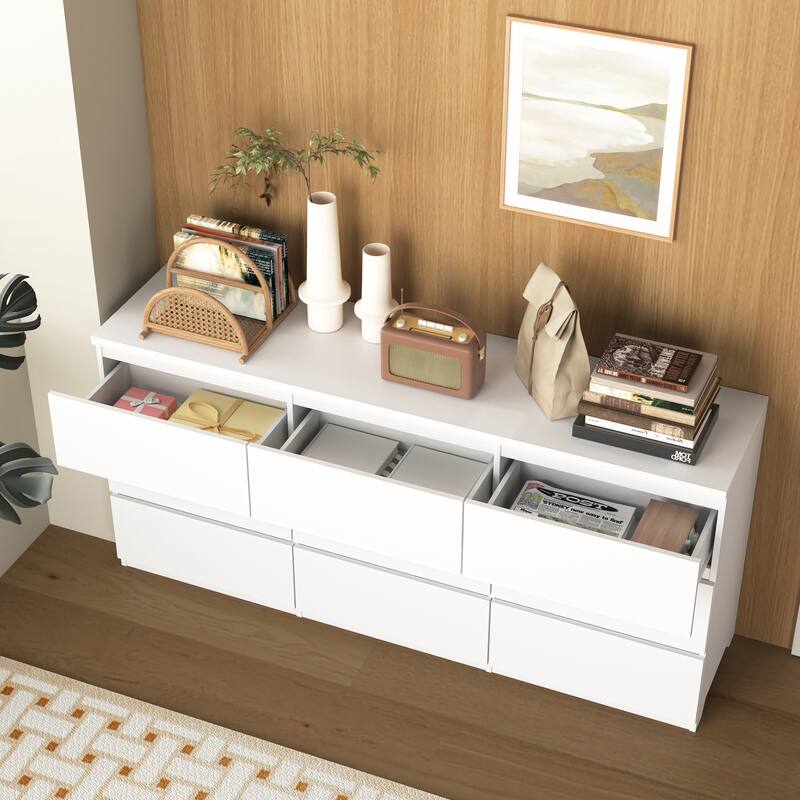 Modern Chest of Drawers with 9 Drawers, Wooden Dresser Clothes Organizer Drawers Cabinet for Living Room Bedroom Hallway