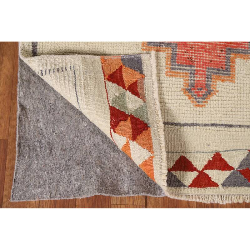 Plush Natural Dye Anatolian Turkish Runner Rug Handmade Wool Carpet - 3'1"x 11'10"