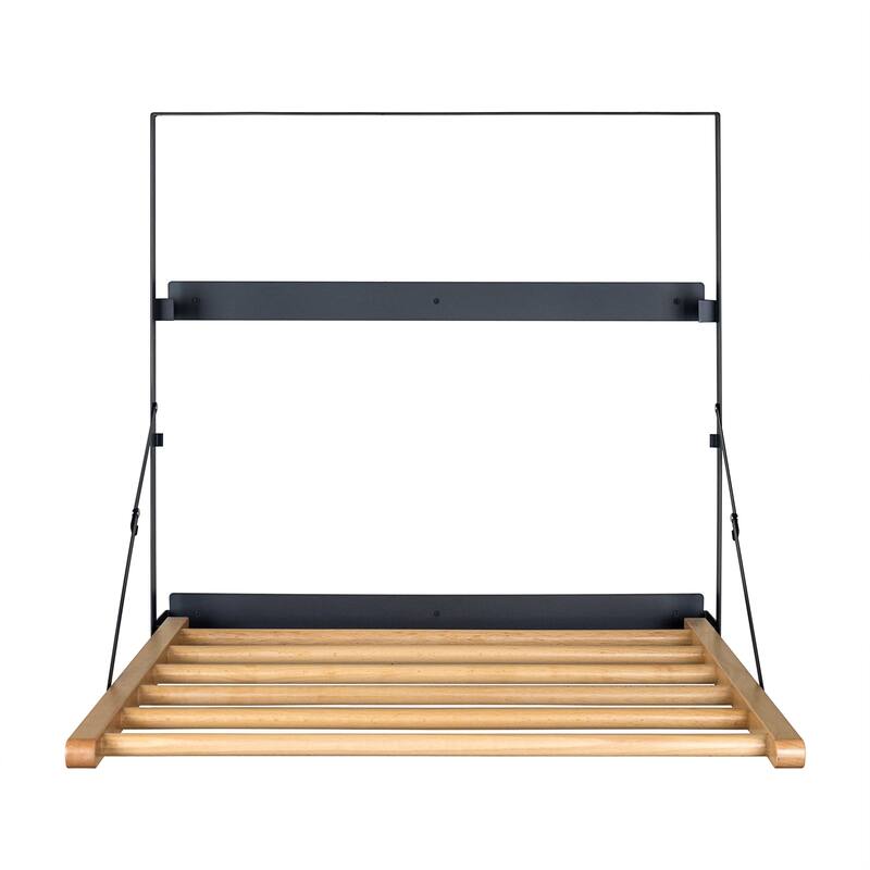 Wall Mounted Clothes Drying Rack Laundry Drying Rack Collapsible - Black
