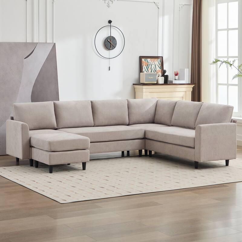 Snow Velvet Sectional Sofa