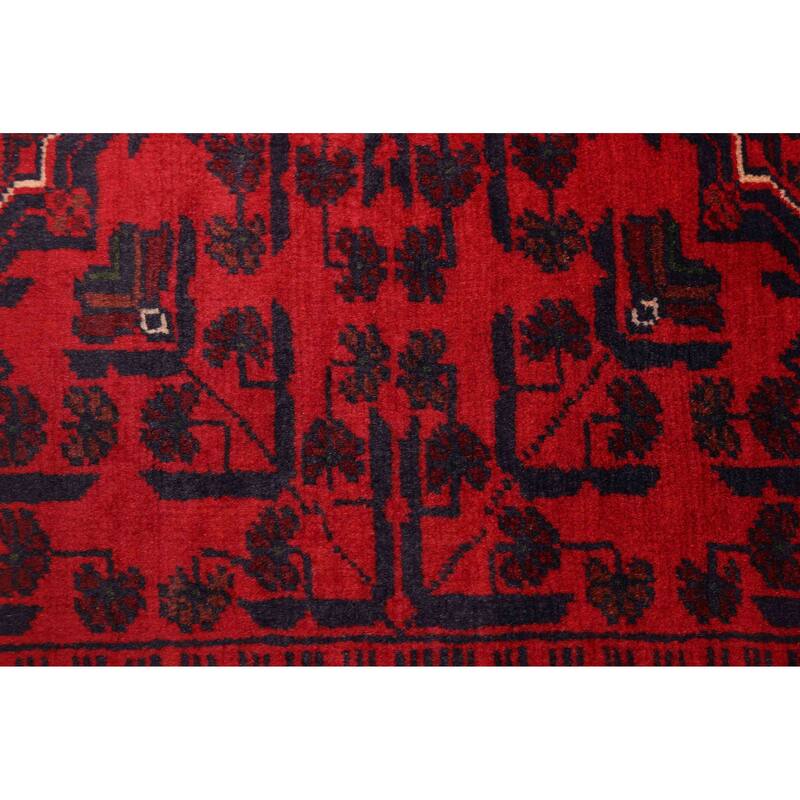 ECARPETGALLERY Hand-knotted Finest Khal Mohammadi Red Wool Rug - 4'2 x 5'10