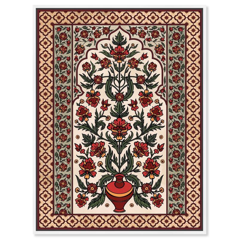 Royal Floral Mat Canvas by Art Remedy - White - 24" x 30"