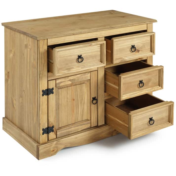 Wood Buffet Sideboard 1 Door 4 Drawers Corona | Furniture Dash - N/A