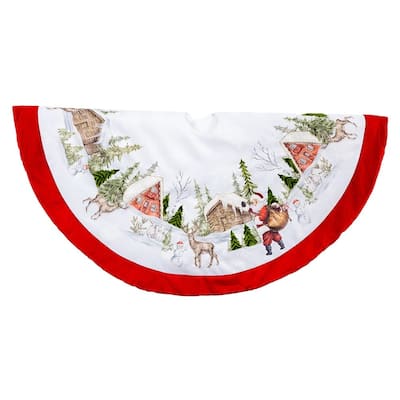 Kurt Adler 48-Inch Velvet Beaded Embroidered Tree Skirt