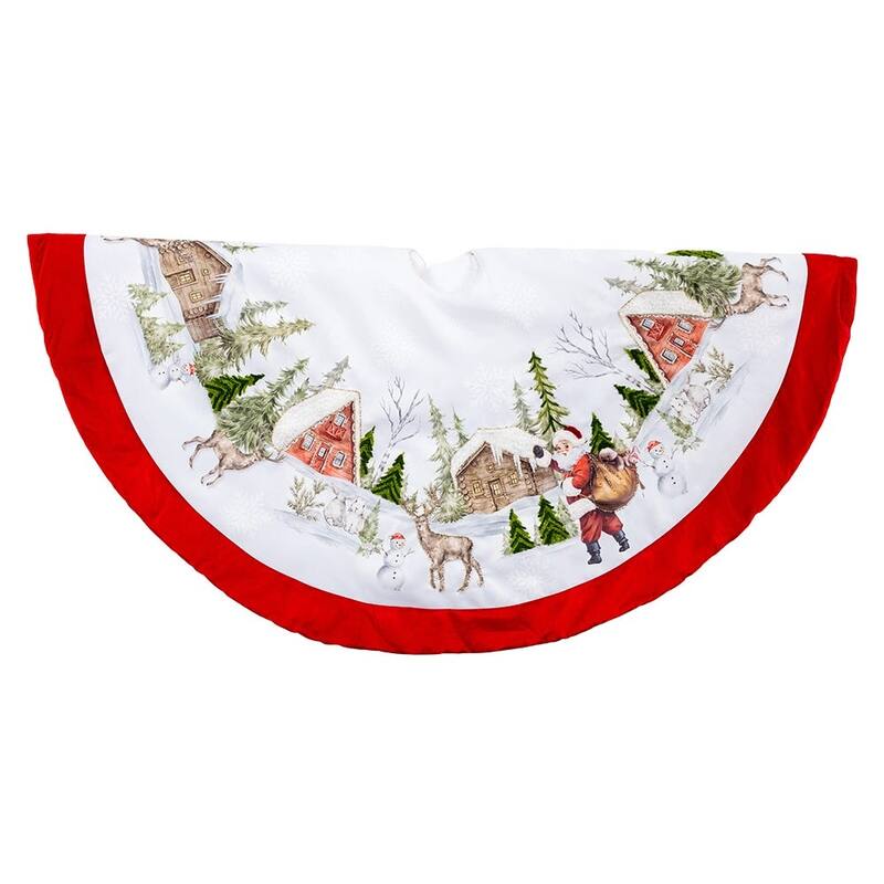 Kurt Adler 48-Inch Velvet Beaded Embroidered Tree Skirt