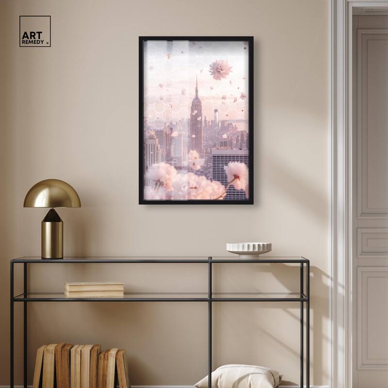 Raining Petals in NYC Shadowbox by Art Remedy