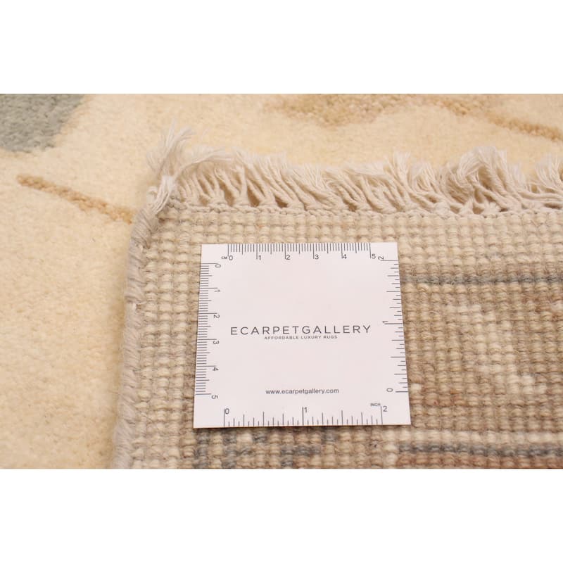 ECARPETGALLERY Hand-knotted Royal Oushak Ivory Wool Rug - 8'10 x 12'2
