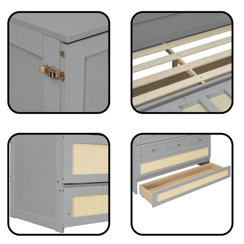 Full Size Murphy Bed with Large Drawers