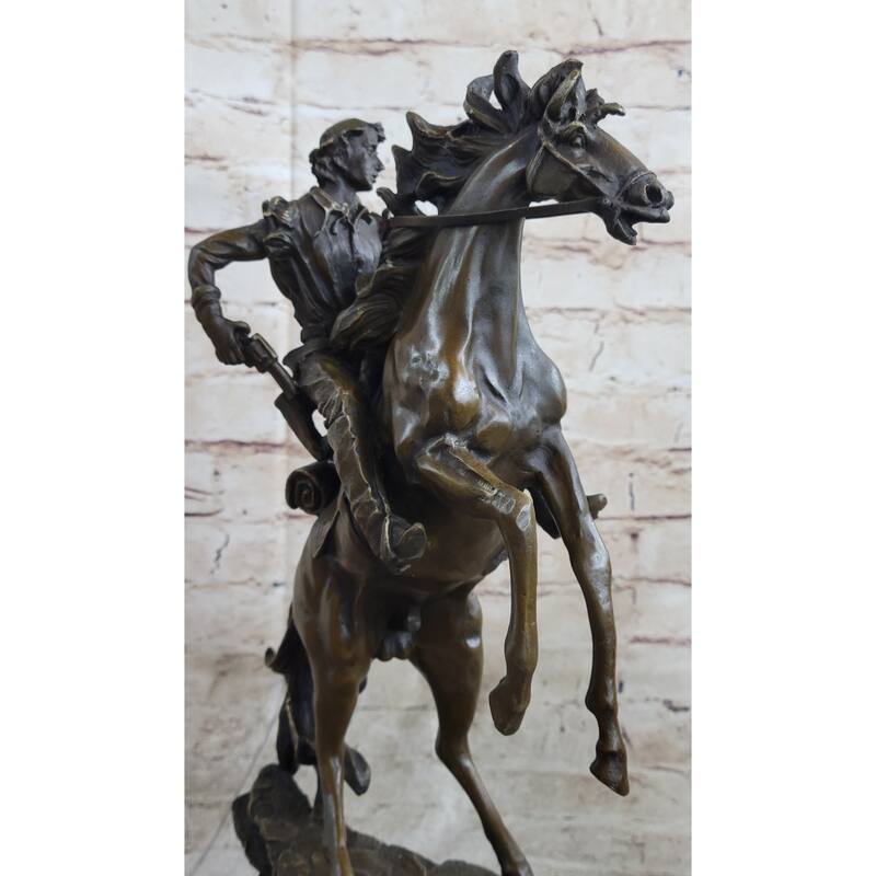 Large Original American Cowboy With Gun Sheriff Outlaw Western Art Bronze Statue