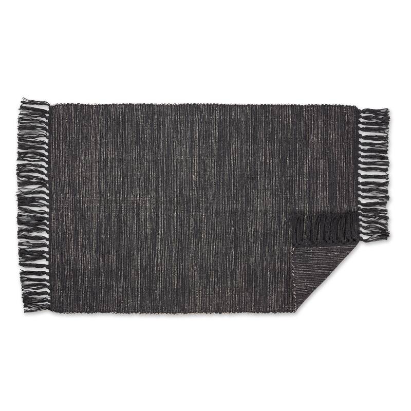 DII Gray and Off White 2-Tone Ribbed Rug 2x3 Ft - 24.0 In. L X 36.0 In. W X 0.2 In. H
