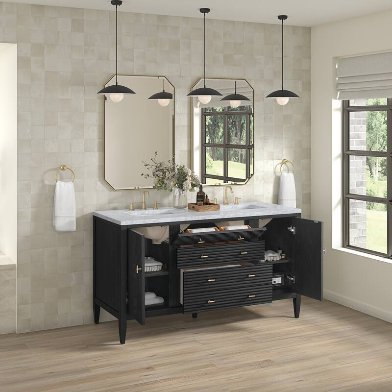 James Martin Vanities 485-V60D-3CAR Myrrin 60" Double Basin Wood