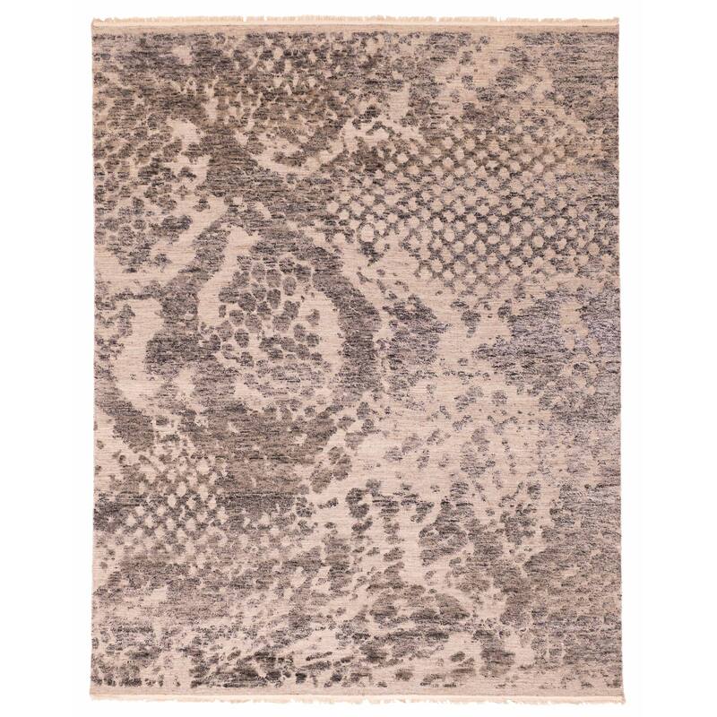 ECARPETGALLERY Hand-knotted Tangier Taupe Wool Rug - 8'3 x 10'3