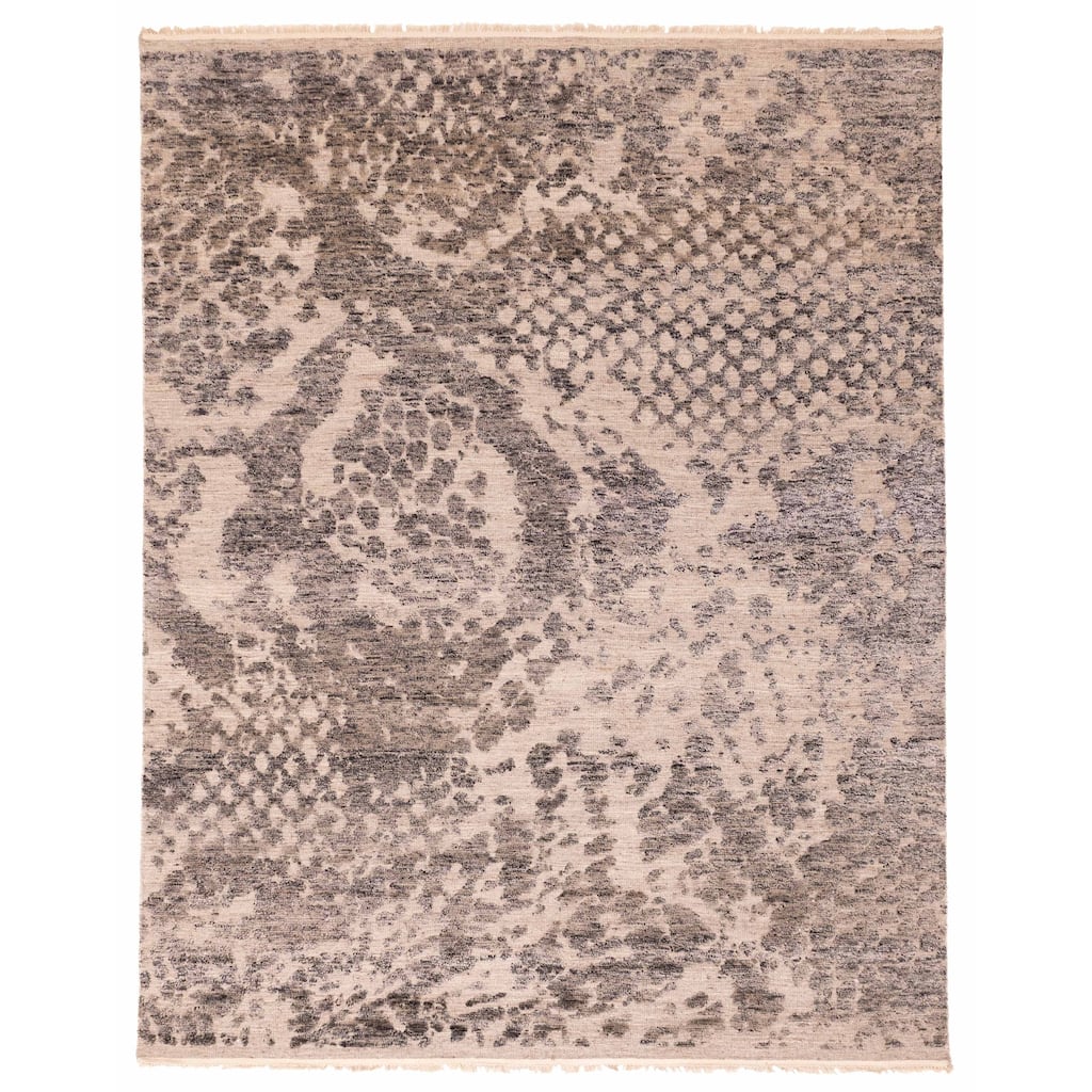 ECARPETGALLERY Hand-knotted Tangier Taupe Wool Rug - 8'3 x 10'3