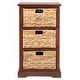 preview thumbnail 3 of 12, SAFAVIEH Halle Cherry 3 Wicker Basket Storage Unit - 17.3" x 13.4" x 29.5"