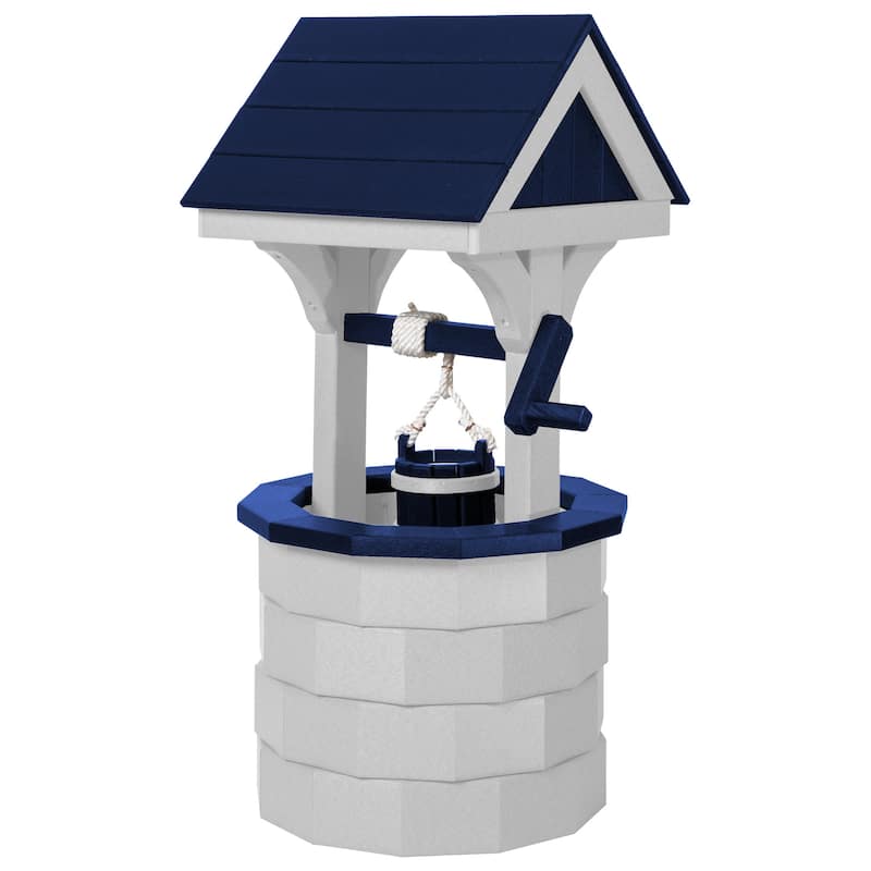 Poly Wishing Well - White and Patriot Blue - Small