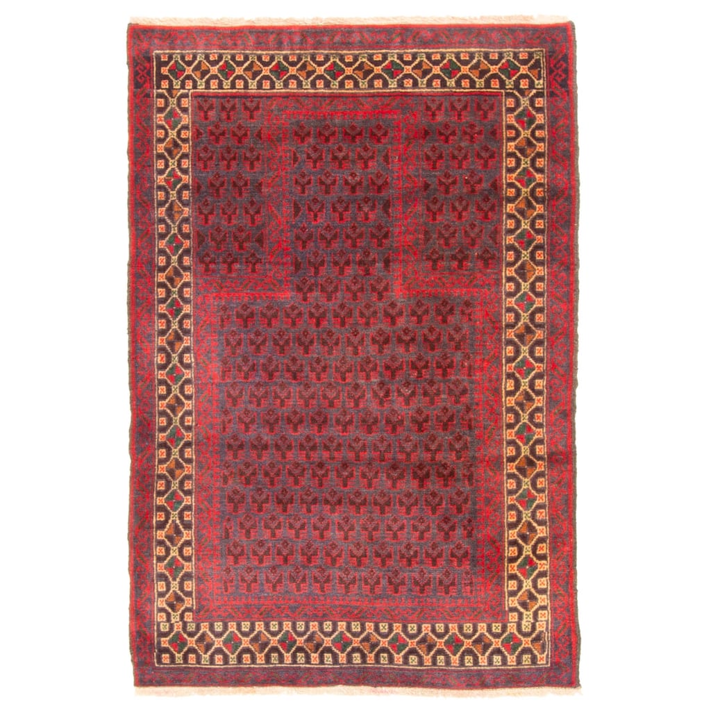 ECARPETGALLERY Hand-knotted Teimani Dark Grey Wool Rug - 2'9 x 4'2