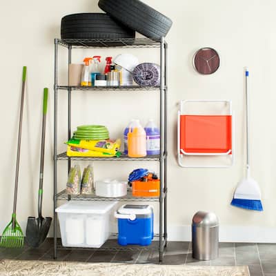 SAFAVIEH Storage Cherri 5-Tier Chrome Wire Adjustable Rack - 35.4" x 17.7" x 70.9" - 35Wx18Dx71H