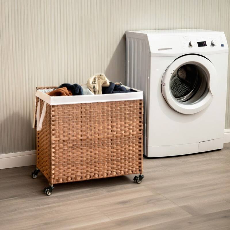 GDFStudio - Ethan Monroe Laundry Hamper Set - Versatile and Stylish Storage Solution - Brown