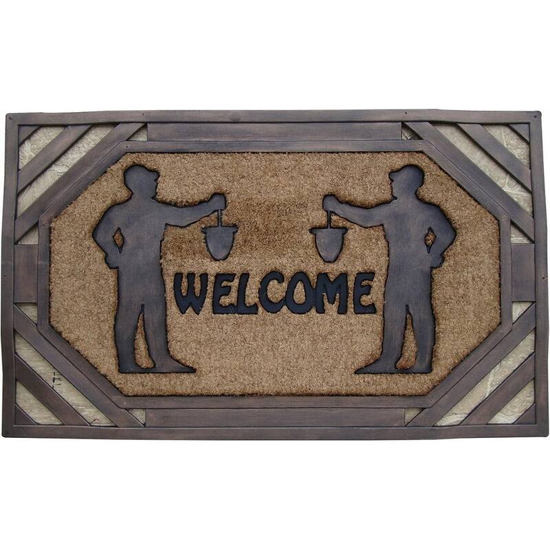 First Impression Large Rubber/ Coir Brush Welcome Doormat 23" x 38" - Natural