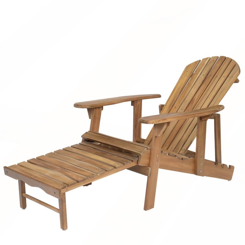 Rustic Acacia Wood Folding Adirondack Chair