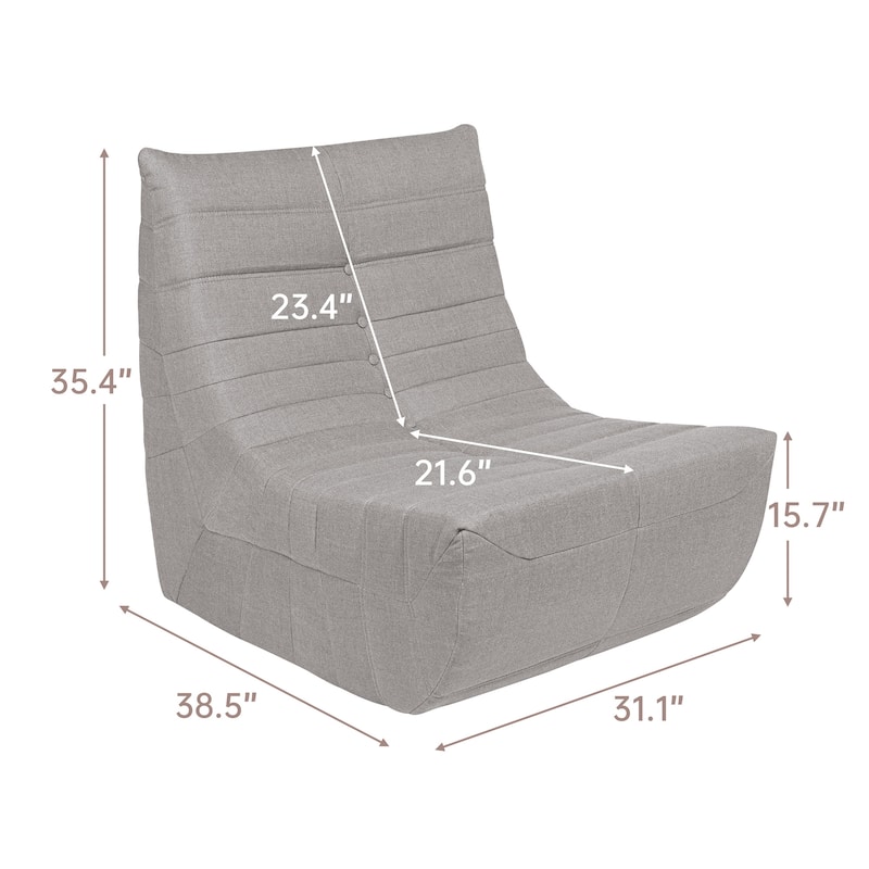 Bean Bag Chair, Big Beanbag Chair Floor Couch, Fireside Chair Memory Foam Lounge Chair for Living Room Bedroom, Office