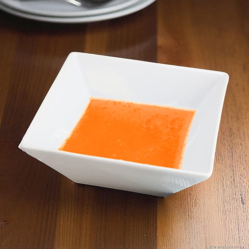 Our Table 26 oz Modern Square Set of 6 White Ceramic Soup Bowls for Salad Stew or Pasta - N/A