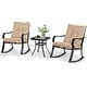 preview thumbnail 2 of 4, Solaura 3-piece Outdoor Patio Rocking Chairs Conversation Bistro Set
